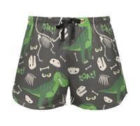 FRODOTGV Pantalones cortos de pijama con patrón de vector, lindo panda para mujer, pantalones cortos de descanso, yoga, gimnasio, pantalones cortos de sudor, talla L, Rex Dino Bones Roar, M