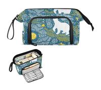 FRODOTGV Polar Bears Moon Star - Bolsas para lápices de gran capacidad, suministros escolares preparados con compartimento y cremallera para adolescentes de secundaria