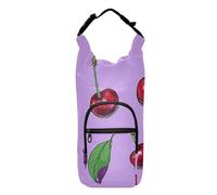 FRODOTGV Portabotellas de agua con diseño de cerezas rojas, color morado, versátil y aislado, se adapta a botellas de 20/24/32/40 onzas