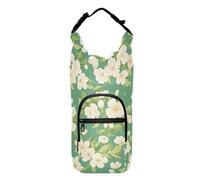 FRODOTGV Portabotellas de agua verde con diseño de flores de cerezo, soporte aislado para botellas de agua de varios tamaños, soporte cruzado para botellas de agua de 20/24/32/40 onzas