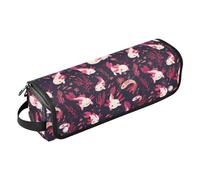 FRODOTGV Precioso estuche de viaje 2 en 1 con patrón de ajolote para mujer, gran capacidad, organizador de accesorios de peinado y tapete resistente al calor para planchas planas, herramientas
