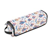 FRODOTGV Puffer - Bolsa de viaje hawaiana para herramientas de pelo de peces y algas marinas para mujer, organizador de accesorios impermeable y tapete resistente al calor con cremallera para planchas