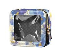 FRODOTGV Red Lips - Neceser transparente impermeable con cremallera, organizador de esmalte de uñas para niñas, The Garden - Flor de pensamiento tricolor, Talla única