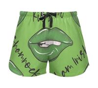 FRODOTGV Saint Patrick's Day Pattern Sexy Green Women's Pajama Bottoms Casual Workout Shorts Gym Running Shorts,L