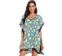 FRODOTGV Seashell and Starfish - Traje de baño para mujer, vestido suelto, Conchas y estrellas de mar, S