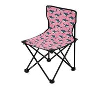 FRODOTGV Silla de camping compacta para el día de San Valentín, diseño de tiburón, pez rosa, ultraligera, portátil, incluye bolsa de transporte, silla de viaje para pesca en hielo, pesca en hielo