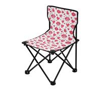 FRODOTGV Silla plegable de camping con diseño de labios y corazones para San Valentín, ligera, con bolsa de transporte, sillas de pesca en hielo para interiores y interiores