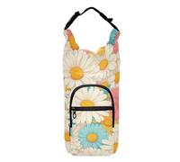 FRODOTGV Soporte cruzado para botella de agua con diseño de margaritas blancas y rosas, varios tamaños, soporte aislado para botellas de agua para senderismo, se adapta a botellas de 20/24/32/40 onzas