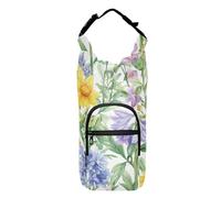 FRODOTGV Summer Flowers - Mochila de hombro para botella de agua blanca, varios tamaños, con bolsillos y soporte para botella de agua, para senderismo, para botellas de agua de 20/24/32/40 onzas