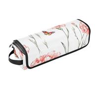 FRODOTGV Sweet Dahlia - Bolsa de viaje para herramientas para el cabello con alfombrilla extraíble resistente al calor, organizador de accesorios para el cabello, impermeable, rizador, estuche de