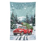 FRODOTGV Tapices de camión con árboles de Navidad en un paisaje nevado de invierno, para colgar en la pared, para dormitorio, decoración del hogar, 152 x 101 cm