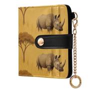 FRODOTGV Tarjetero pequeño con bloqueo RFID, plegable, delgado, para mujeres/señoras, rinoceronte rinoceronte