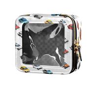 FRODOTGV Taxi Cars - Bolsa de maquillaje de viaje transparente blanca, 01, 1 Size