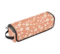 FRODOTGV Tiny Daisy Light Salmon - Estuche de viaje 2 en 1 para rizador de pelo con alfombrilla de hierro, bolsa de viaje a prueba de polvo, para planchas planas, alisadores, rizadores, organizador