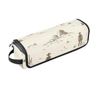 FRODOTGV Western Cowboy Boho Cactus Dream Catcher Western Town Hot Hair Tools Bolsa de viaje con almohadilla resistente al calor, organizador de alisadores de pelo de gran capacidad para rizador,