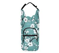 FRODOTGV White Plum Blossoms - Bolsa de transporte para botella de agua con bolsillo para teléfono, soporte aislado para botellas de agua que ahorra espacio, se adapta a botellas de 20/24/32/40 onzas