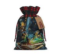 Frog And Rain - 1 bolsa de material duradero de 8.3 x 11.8 pulgadas con cordón para regalo elegante de Halloween