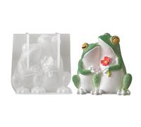 Frog Candle Mold - 3D Frog Candle Mould, Aromatherapy Plaster Mould | For Soap Cement Plaster Resin Craft Home Accent Family Friends Holiday Party DIY Lovers Beginners, 4.7x4.6x8cm