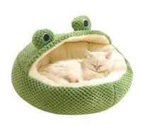 Frog Cat Cama Long Lave Invierno Invierno Autumno Termal Cute Cartoon Camino sin Deslizamiento Cama Desmontable Inserto desmontaje Suave Cat, Redondo con Medio Techo