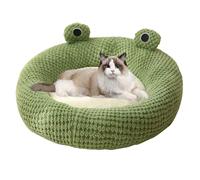 Frog Cat Cama Long Lave Invierno Invierno Autumno Termal Cute Cartoon Capas de Mascota sin Deslizamiento Inserto Desmontable Soft Damppoof Cat, Frog Redonda