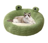 Frog Cat Cama Long Lave Invierno Invierno Autumno Termal Cute Cartoon No Slip Cama de Mascota Inserto Desmontable Inserto Soft Dampproof, Redondo, Lindo