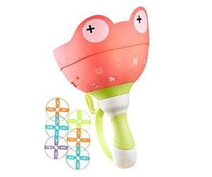 Frog Catching Game - 14x23cm PP Flying Disc Launcher 6pcs Outdoor Kids Interactive Rope Spinner Toy | Frog Disk Catch Ğame, Flying Saucer Toss Game, Backyard Family Relay Outdoor Play