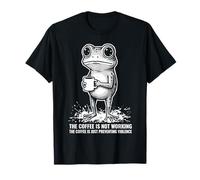 Frog Coffee Is Not Working Sarcastic Exhaustion Halftone Camiseta