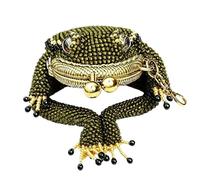 Frog Coin Purse, Beaded Coin Pouch with Kiss Lock Closure, Charming Change Purse for Coins, Earbuds and Small Accessories
