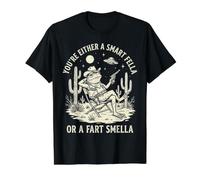 Frog Cowboy Eres un Tipo Inteligente o un OVNI de Pedo Smella Camiseta gráfica económica, Hombre, Negro, XL