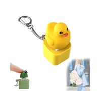 Frog Croaking Fidget Toy, Rechargeable Croaking Frog Keychain, with Colorful Lights and Sound, Adult Animals Fidgets Single Key (Duck,1 PCS)