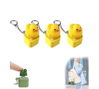 Frog Croaking Fidget Toy, Rechargeable Croaking Frog Keychain, with Colorful Lights and Sound, Adult Animals Fidgets Single Key (Duck,3 PCS)