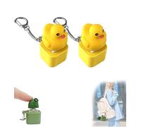 Frog Croaking Fidget Toy, Rechargeable Croaking Frog Keychain, with Colorful Lights and Sound, Adult Animals Fidgets Single Key (Duck,2 PCS)