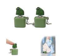 Frog Croaking Fidget Toy, Rechargeable Croaking Frogs Keychain, with Colorful Lights and Sound, Adult Animals Fidgets Single Key (Frog,2 PCS)