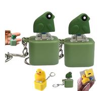 Frog Croaking Fidget Toy, Rechargeable Croaking Keychain Stress Reliever, Fun & Portable Anxiety Relief Duck Toy, Creative Animal Ornament, Portable Desk Stress Relief Gift (Frog*2)