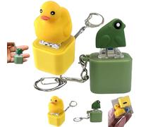 Frog Croaking Fidget Toy, Rechargeable Croaking Keychain Stress Reliever, Fun & Portable Anxiety Relief Duck Toy, Creative Animal Ornament, Portable Desk Stress Relief Gift (Frog+Duck)