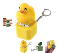 Frog Croaking Fidget Toy, Rechargeable Croaking Keychain Stress Reliever, Fun & Portable Anxiety Relief Duck Toy, Creative Animal Ornament, Portable Desk Stress Relief Gift (Duck)