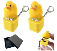 Frog Croaking Fidget Toy,Rechargeable Quacking Duck Keychain, Quacking Ducks Stress Reliever with Colorful Lights, Anxiety & Sensory Fun Anxiety Relief Toy (2pcsDuck)