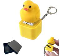 Frog Croaking Fidget Toy,Rechargeable Quacking Duck Keychain, Quacking Ducks Stress Reliever with Colorful Lights, Anxiety & Sensory Fun Anxiety Relief Toy (Duck)