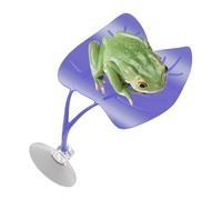 Frog Decorative Basking Leaf, Suction Cup Habitat Decorations, Professional Grade Climbing, High Contrast Natural Green Finish, Industrial Strength Suction Logic, Accessory for Geckos Turtles