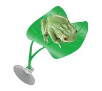 Frog Decorative Basking Leaf, Suction Cup Habitat Decorations, Professional Grade Climbing, High Contrast Natural Green Finish, Industrial Strength Suction Logic, Accessory for Geckos Turtles