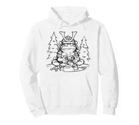Frog Eating Kawaii Neko Japanese Noodles Anime Samurai Sombrero Sudadera con Capucha