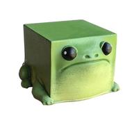 Frog Figurine - Cute Square Shaped Mini Desktop Ornament, Frog Statues For Garden | Animal Sculpture For Shelf Indoor Outdoor Yard Patio Lawn Desk Bookshelf Home Decor Green Creative Gift Resin