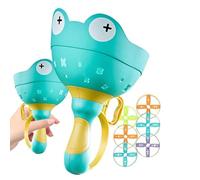 Frog Flying Disc Game - PP 14x23cm Outdoor Catch Toy Set | Đisc Launcher Game with Pull String, Kids Exercise, Backyard Play | Flying Disc Toy Yard Lawn, Beach Family Activities