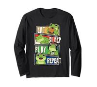 Frog Gamer Gaming Eat Sleep Play Repeat para niños Manga Larga