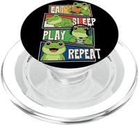 Frog Gamer Gaming Eat Sleep Play Repeat para niños PopSockets PopGrip para MagSafe