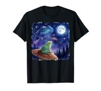 Frog Howling at The Moon Night Sky Animal Art Camiseta