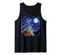 Frog Howling at The Moon Night Sky Animal Art Camiseta sin Mangas