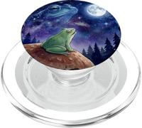 Frog Howling at The Moon Night Sky Animal Art PopSockets PopGrip para MagSafe