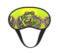 Frog in A Pond - Máscara de dormir satinada con borde negro para una comodidad óptima y bloqueo de la luz