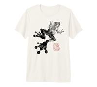 Frog Japanese Ink Wash Traditional Asian Art Camiseta Premium